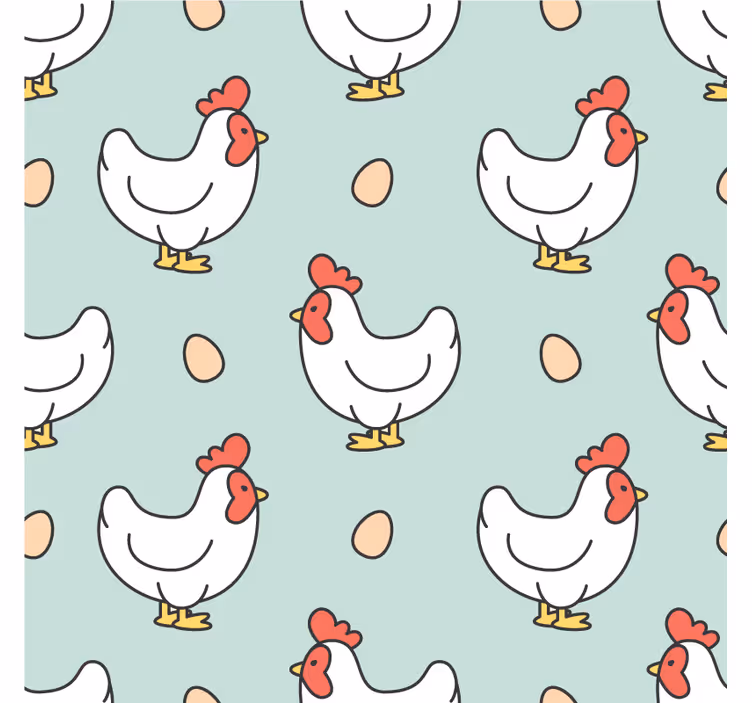 Sous verre moderne motif poules et œufs - TenStickers