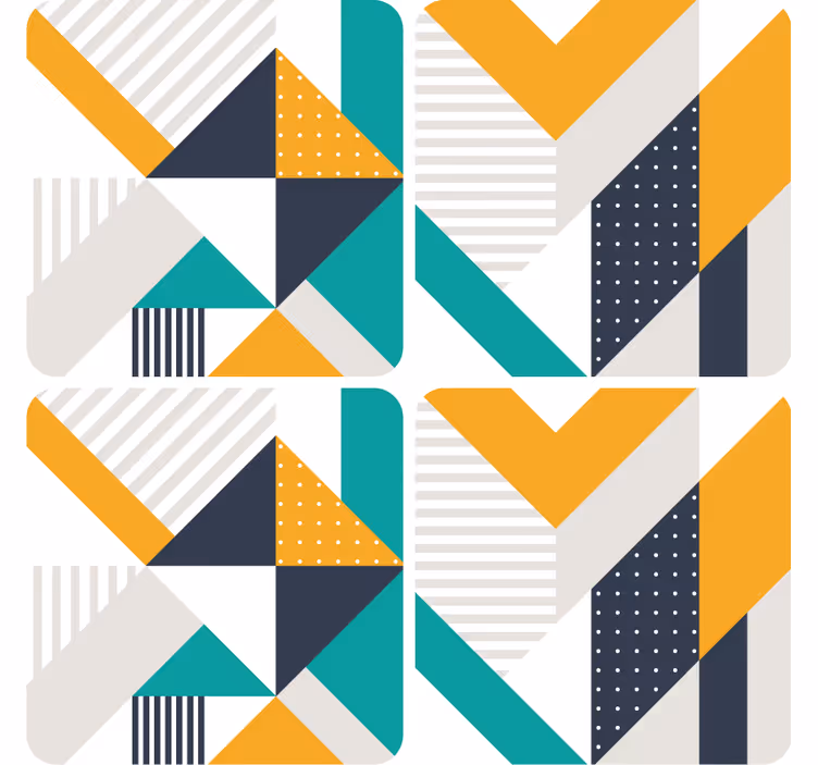 Sous verre moderne motifs géométriques en blocs de couleur - TenStickers