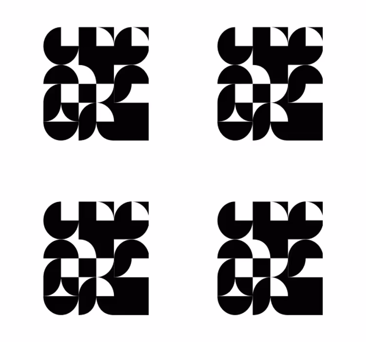 Sous verre moderne motifs géométriques monochromes - TenStickers