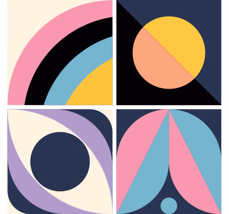 Sous verre moderne blocs de couleurs géométriques - TenStickers