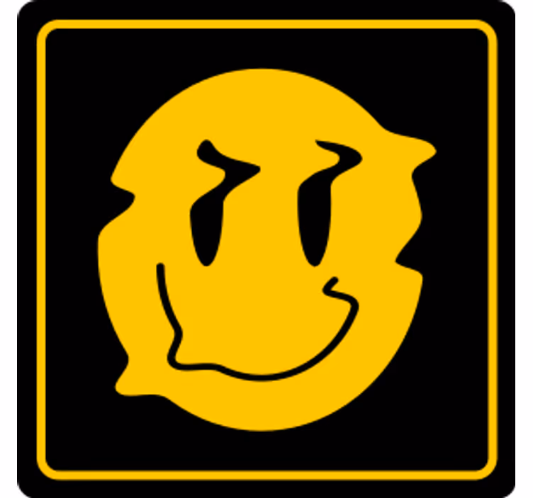 Sous verre geek icône de visage souriant - TenStickers