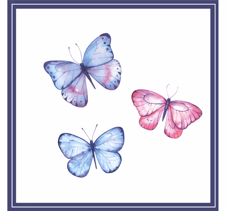 Sous verre geek arrangement de papillons colorés - TenStickers