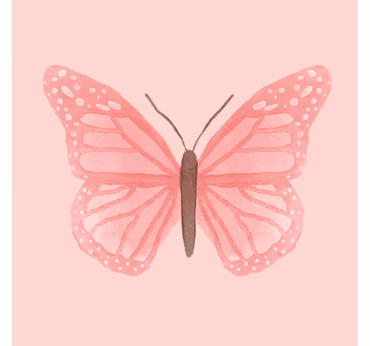 Sous verre vintage illustration de papillon rose - TenStickers