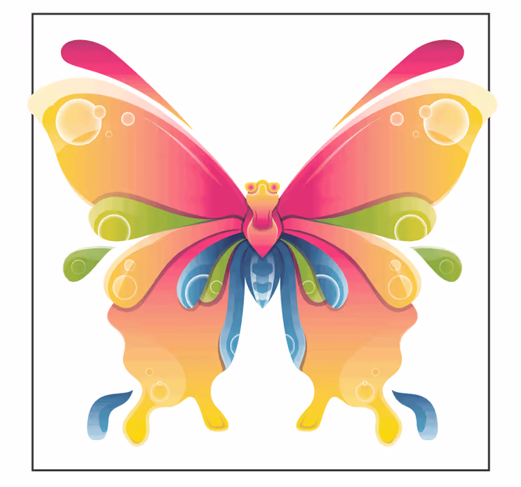 Sous verre geek art de papillon coloré - TenStickers