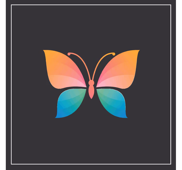 Sous verre geek symbole de papillon coloré - TenStickers