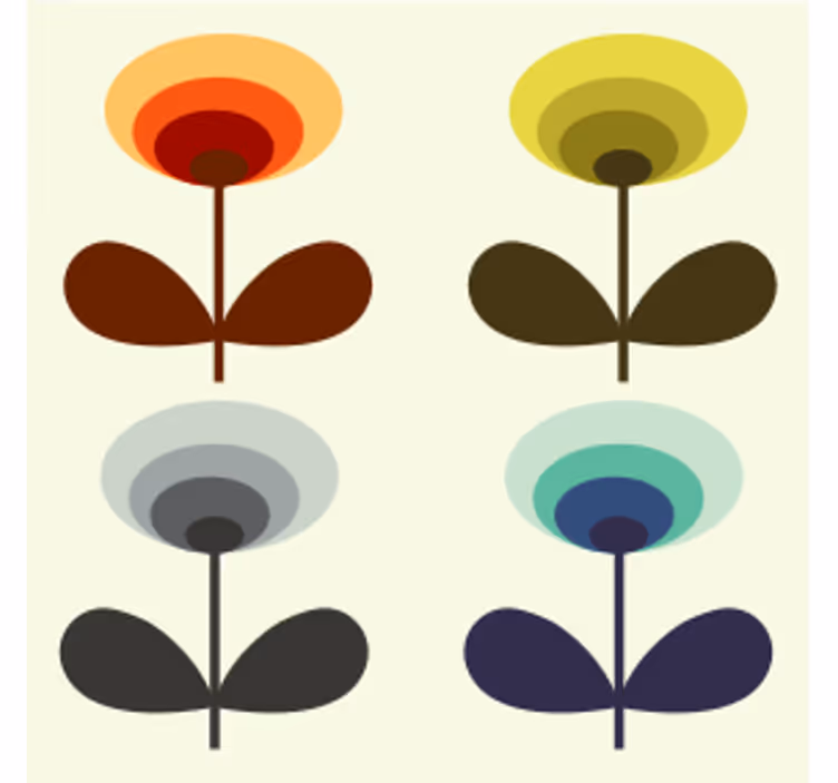 Sous verre formes florales superposées - TenStickers