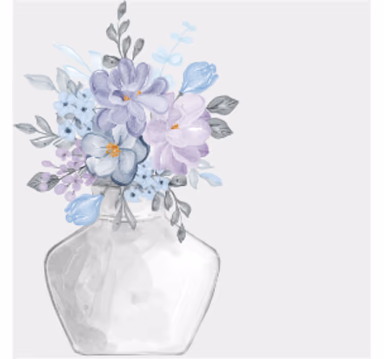 Sous verre moderne arrangement floral en vase - TenStickers