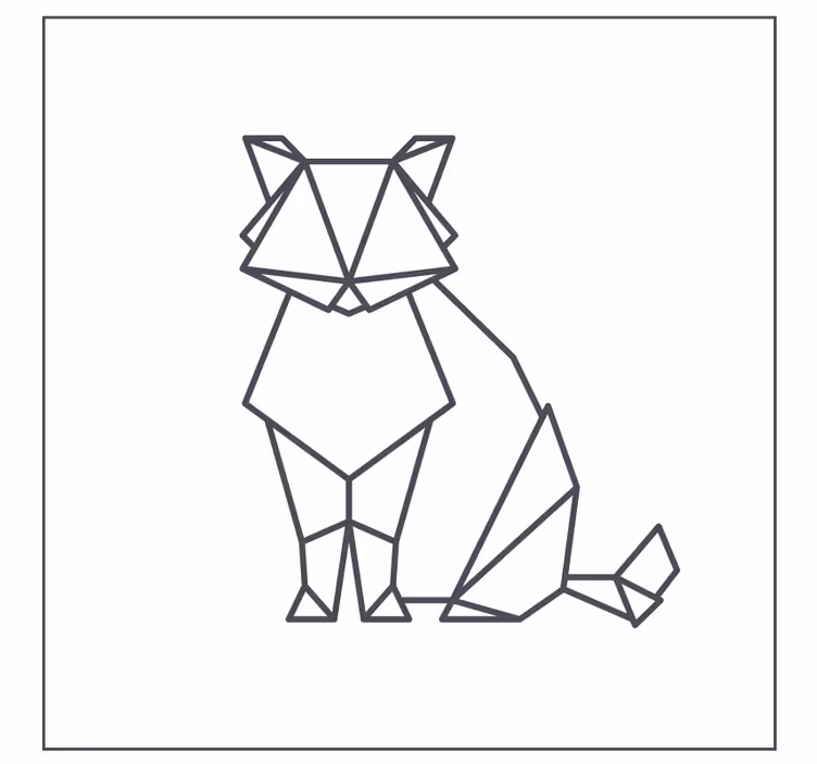 Sous verre geek figurine de chat géométrique - TenStickers