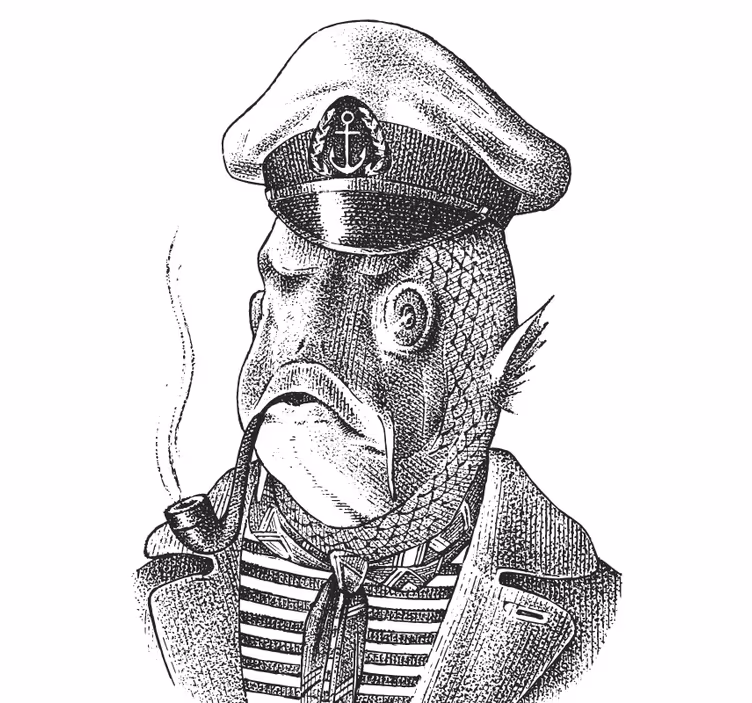 Sous verre geek personnage de poisson capitaine - TenStickers