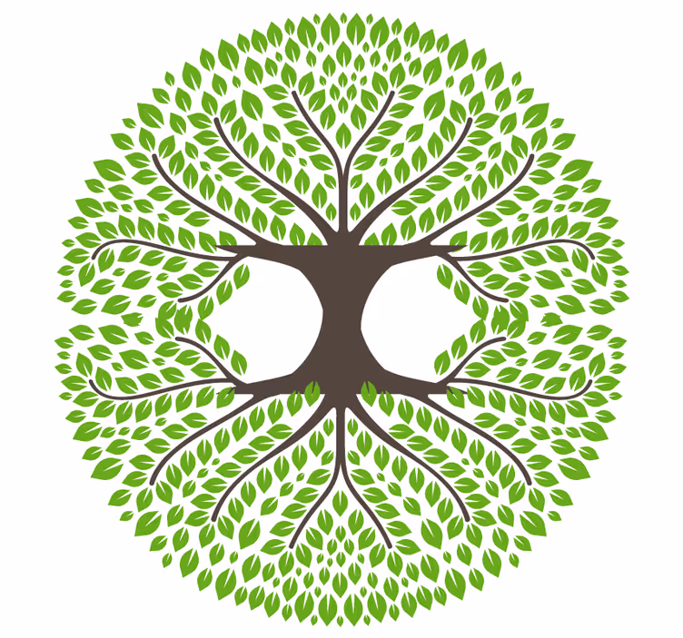 Sous verre geek silhouette d'arbre vert luxuriant - TenStickers
