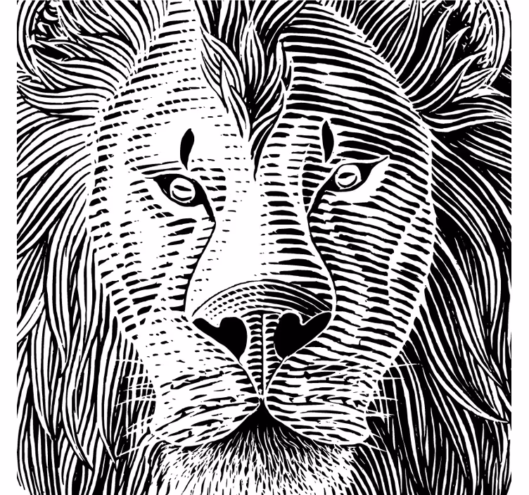 Sous verre geek illustration détaillée de lion - TenStickers