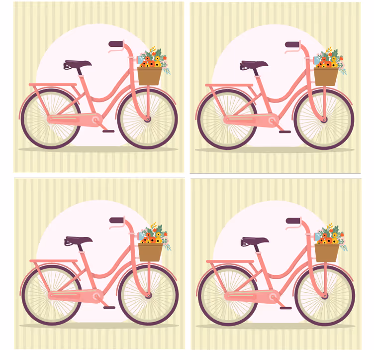 Dessous de verre moderne Soleil et vélo - TenStickers