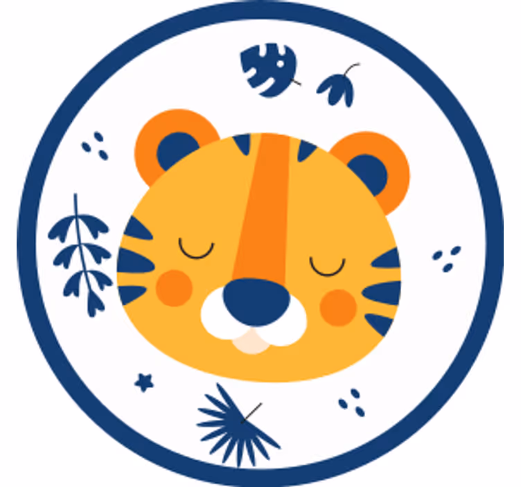Sous verre geek tête de tigre mignonne - TenStickers