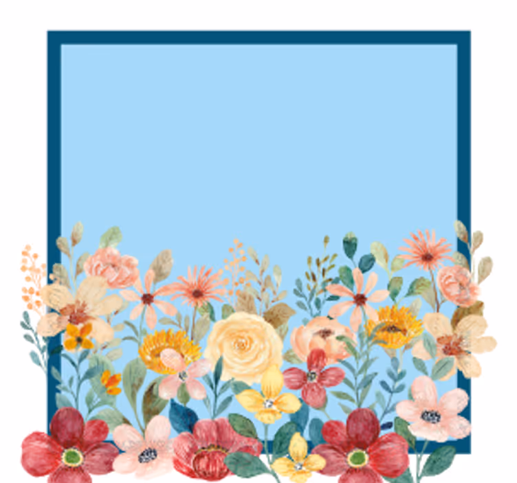 Sous verre personnalisable design de bordure florale - TenStickers