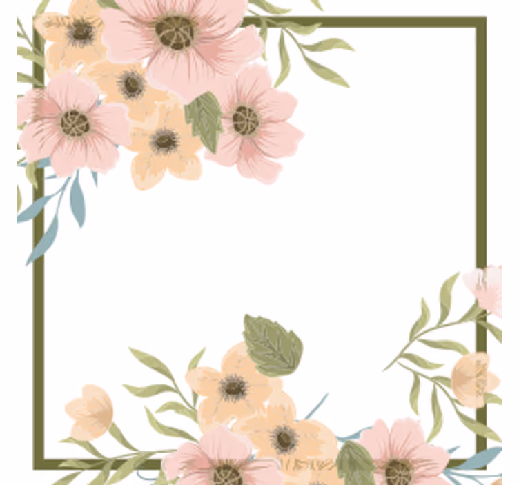 Sous verre moderne cadre floral élégant - TenStickers