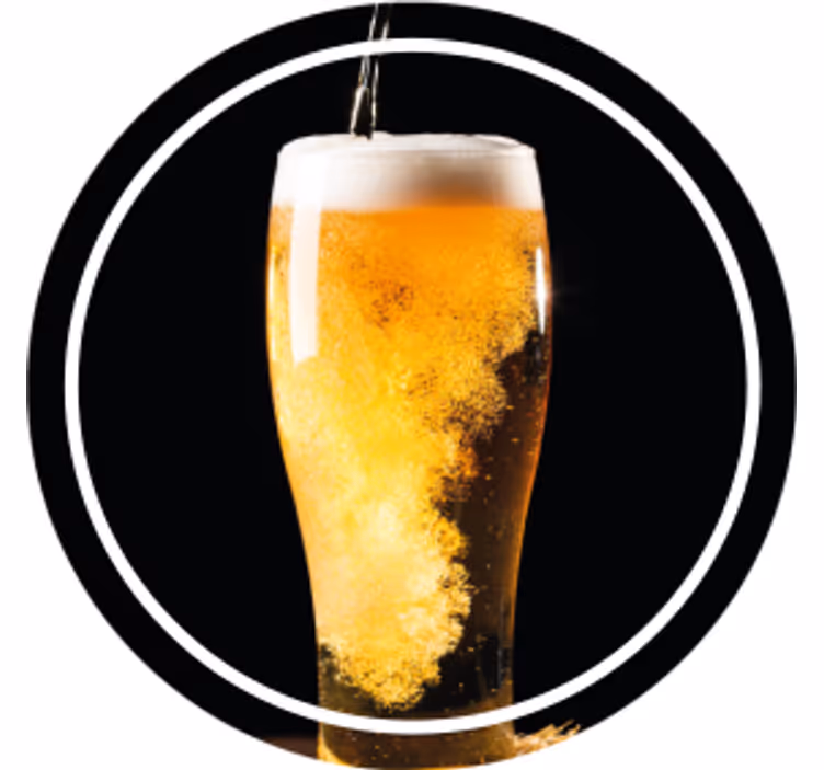 Sous verre bière bière pétillante dans un verre - TenStickers