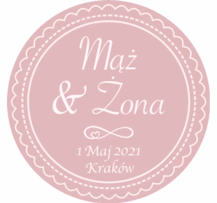 Sous verre mariage design circulaire rose élégant - TenStickers