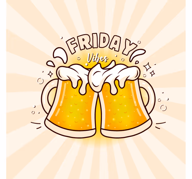 Dessous de verre bière ambiance du vendredi - TenStickers