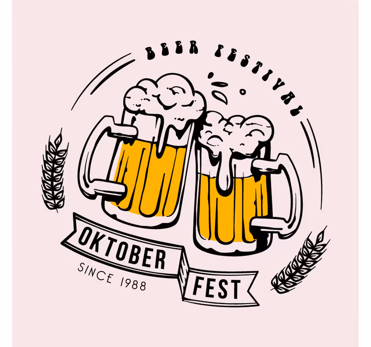 Sous verre bière oktoberfest santé - TenStickers