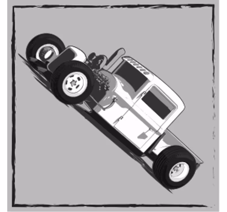 Sous verre geek illustration intemporelle de hot rod - TenStickers