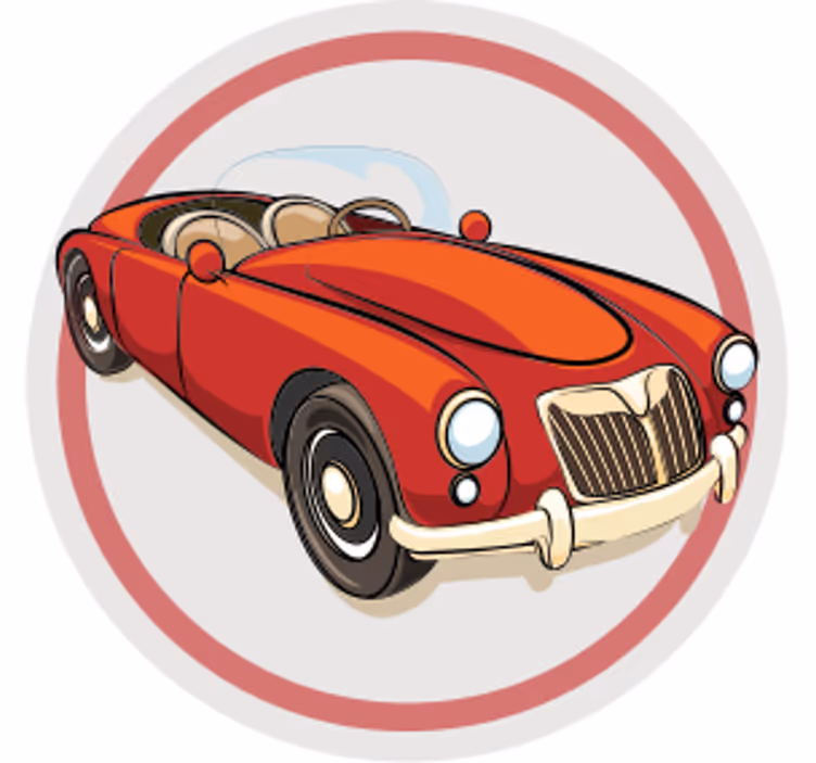 Sous verre geek voiture de sport rouge vintage - TenStickers