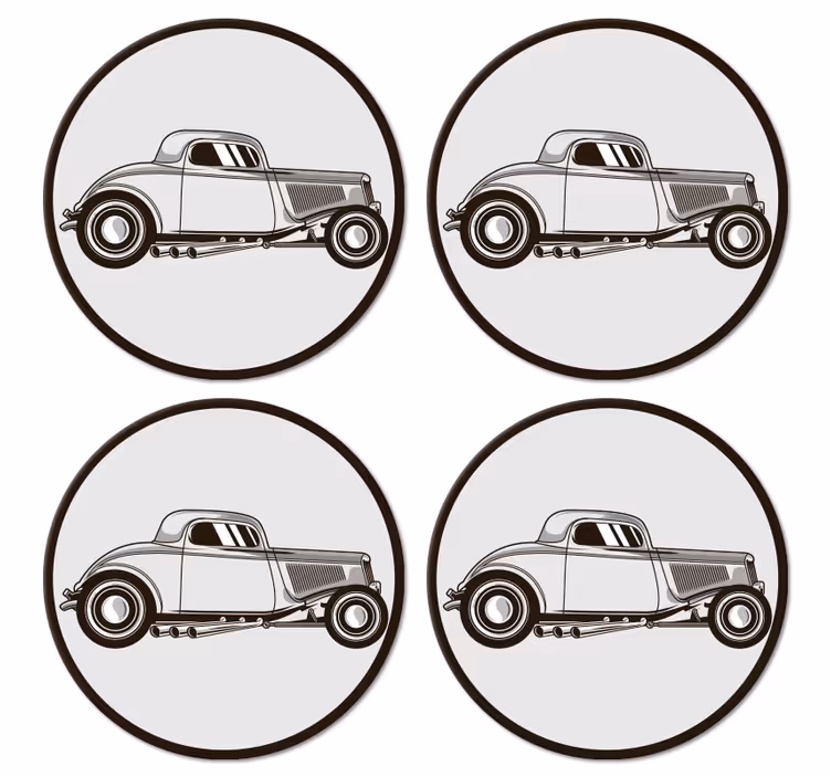Sous verre geek silhouette de voiture classique - TenStickers