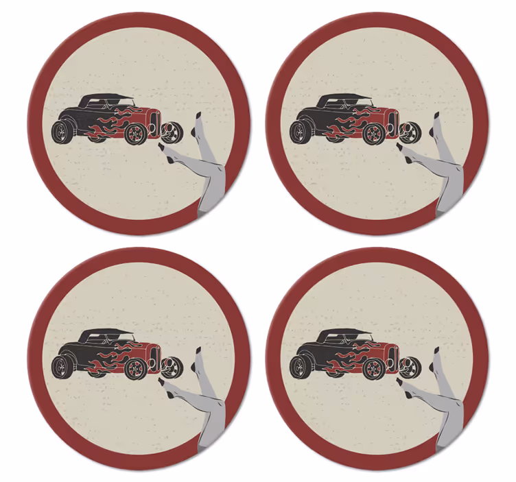 Sous verre vintage rod de feu flamboyant - TenStickers