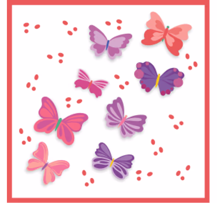 Sous verre geek illustrations de papillons vifs - TenStickers