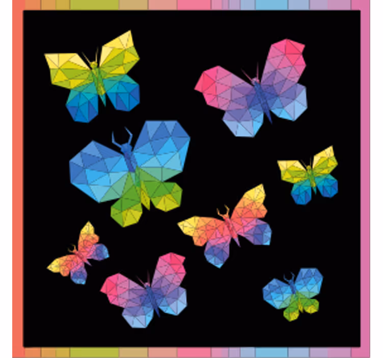Sous verre geek papillons géométriques colorés - TenStickers
