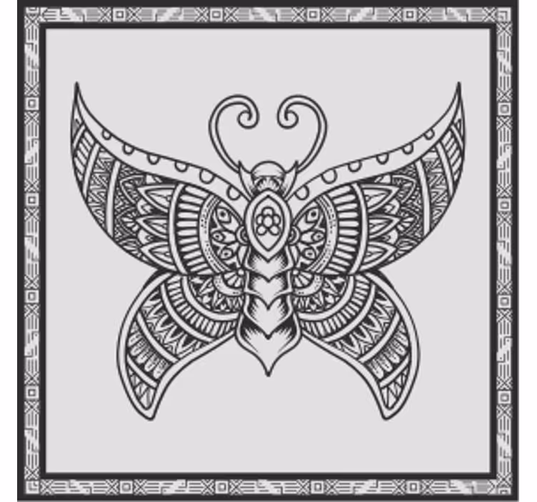 Sous verre vintage motif de papillon élaboré - TenStickers