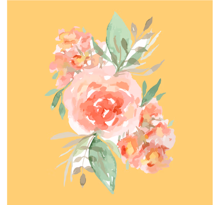 Sous verre moderne bouquet aquarelle floral - TenStickers