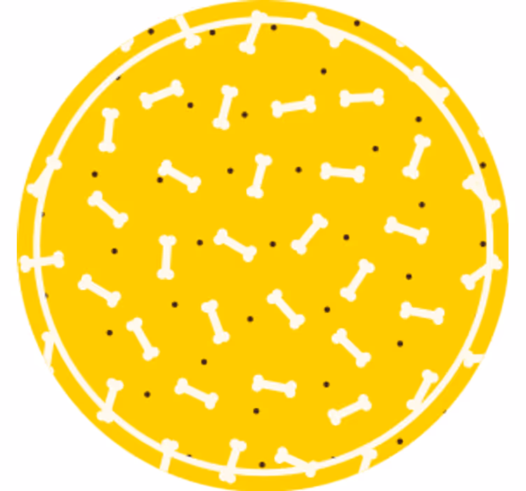 Dessous de verre moderne Os de chien mignon fond jaune - TenStickers