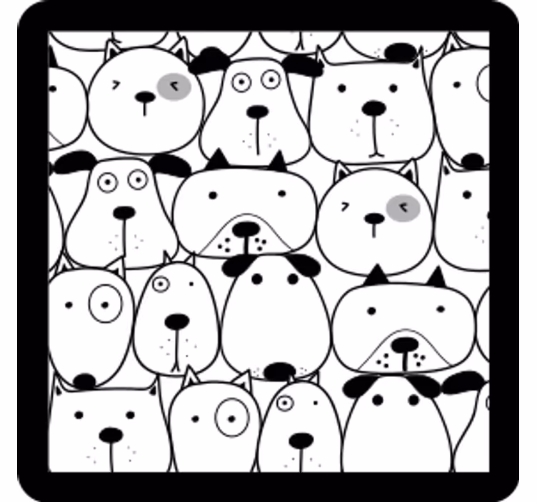 Sous verre geek visages de chiens fantaisistes - TenStickers