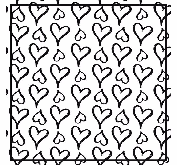 Sous verre moderne motif à cœurs - TenStickers