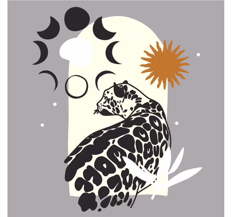 Sous verre geek silhouette de léopard élégante - TenStickers
