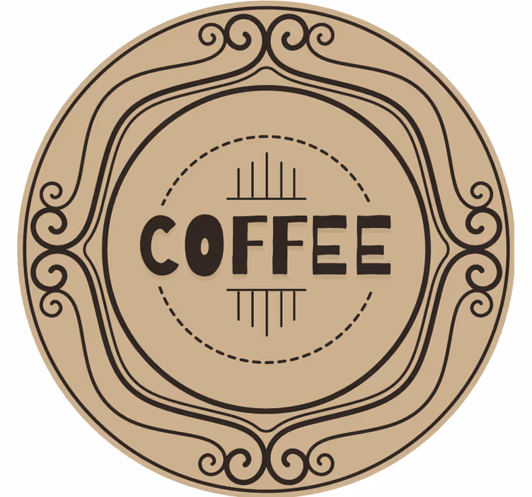 Sous verre personnalisable emblème rond café élégant - TenStickers