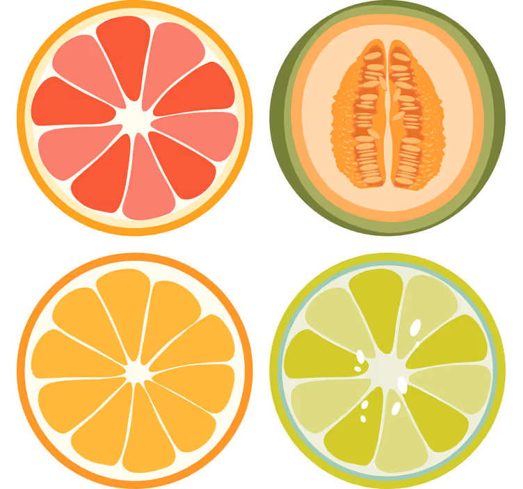 Sous verre geek tranches de fruits - TenStickers