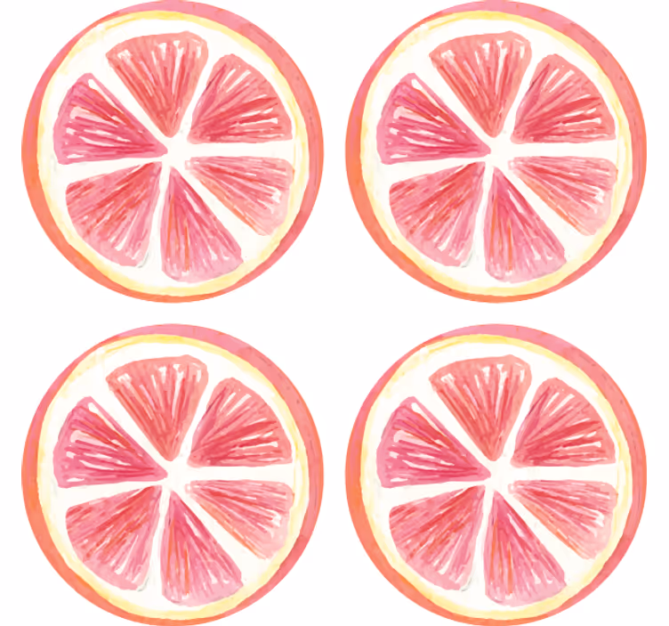 Sous verre geek tranches de citron rose contourées - TenStickers