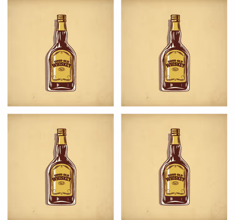 Dessous de verre whisky style dessin animé - TenStickers