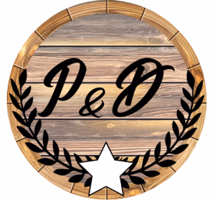 Sous verre personnalisable initiales en fût en bois - TenStickers