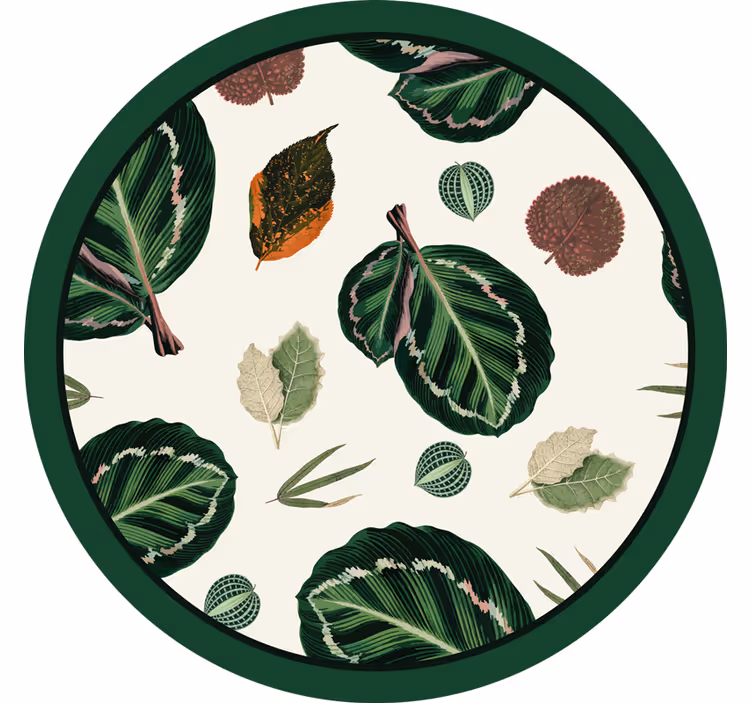 Sous-verre de fleurs de feuilles de maranta vertes rouges - TenStickers
