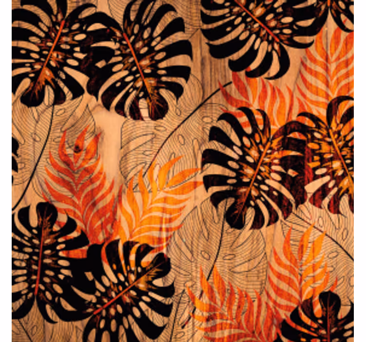 Dessous de verre plantes tropicales sur bois - TenStickers