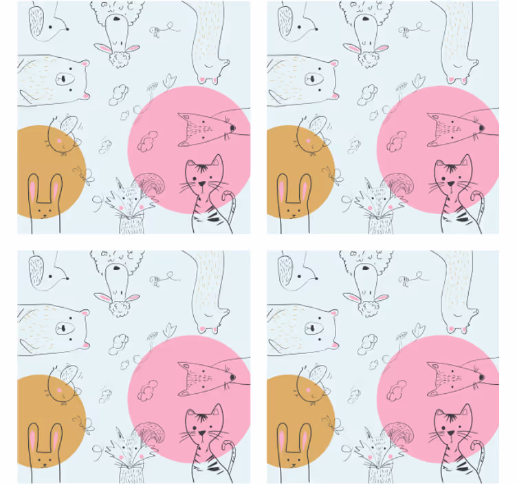 Sous verre geek illustrations d'animaux fantaisistes - TenStickers