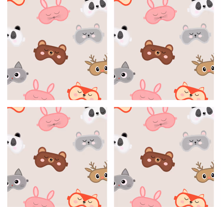 Sous verre geek collection de visages d'animaux adorables - TenStickers