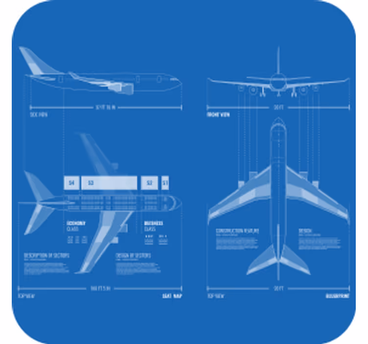 Sous verre geek design de plan d'avion - TenStickers