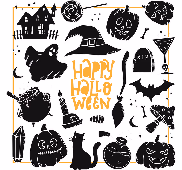 Sous verre halloween illustrations effrayantes - TenStickers