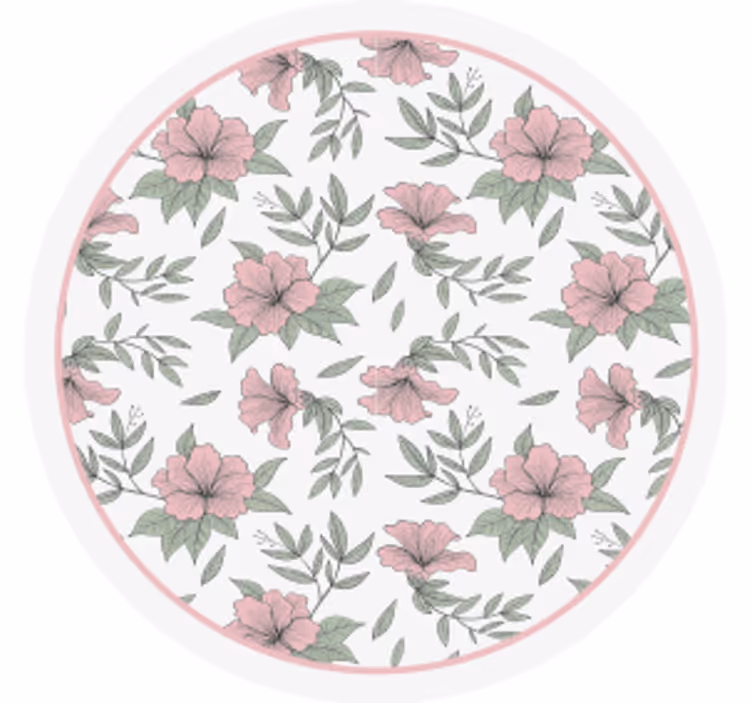 Sous verre motif floral rond - TenStickers