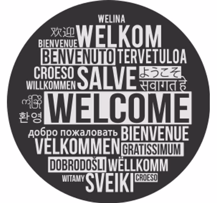Sous verre bière bienvenue multilingue - TenStickers