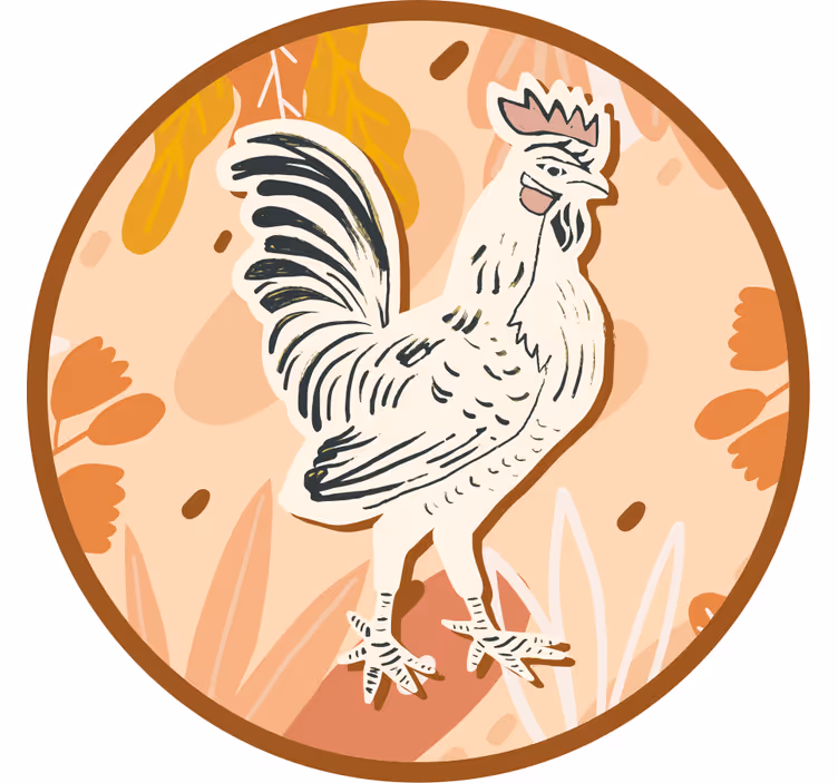 Sous verre geek illustration de coq stylisée - TenStickers