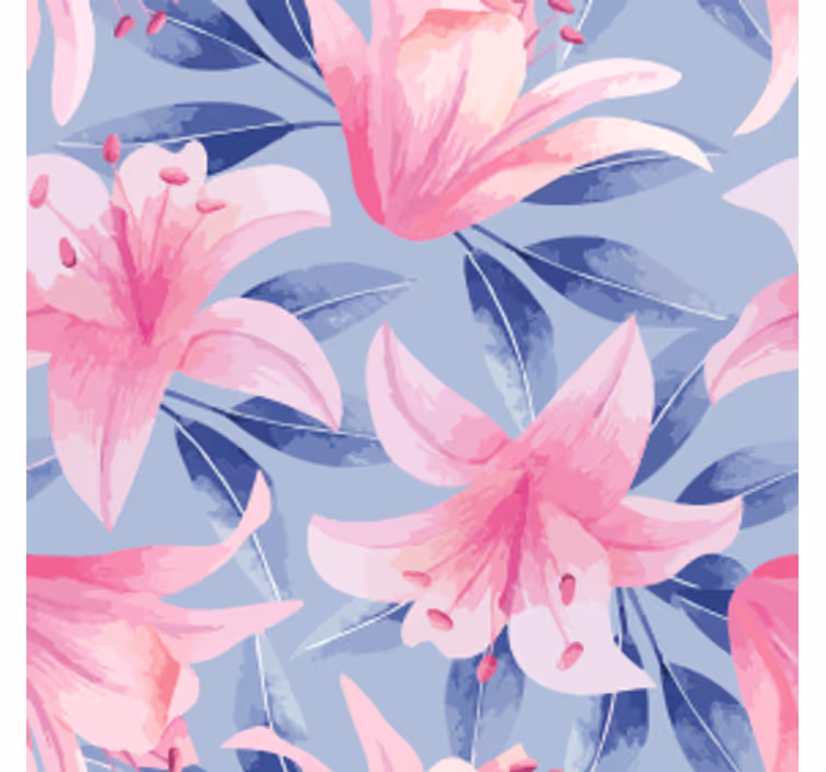 Sous verre motif floral avec lys roses - TenStickers